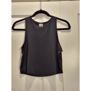 Black SO Mesh Tank Top Women's Juniors S Crop
